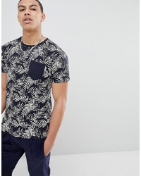 Soul Star Palm Leaf Print Pocket T Shirt