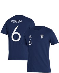 adidas Paul Pogba Navy Manchester United Name Number Amplifier T Shirt