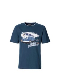 Rainbow Camper Van Print T Shirt In Navy Size 3436