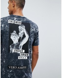 ASOS DESIGN Relaxed T Shirt With Statue Back Print And Bleach Splatter