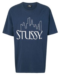 Stussy Skyline Logo Print T Shirt