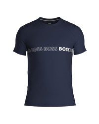 BOSS Slim Fit Crewneck Cotton Logo Tee In Navy At Nordstrom