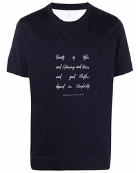 Brunello Cucinelli Slogan Print Cotton T Shirt