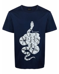 Billionaire Snake Print Cotton T Shirt