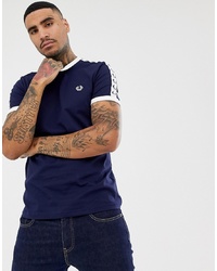 Fred Perry Sports Authentic Taped Ringer T Shirt In Navy