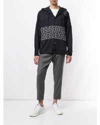 Emporio Armani Hooded Monogram Pattern Shirt