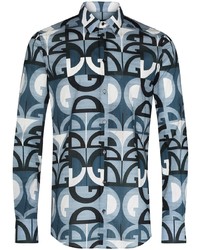 Dolce & Gabbana Logo Print Buttoned Shirt