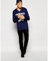 Asos Brand Skater Long Sleeve T Shirt With Pheonix Print In Mesh Fabric