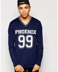 Asos Brand Skater Long Sleeve T Shirt With Pheonix Print In Mesh Fabric