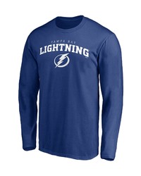 FANATICS Branded Blue Tampa Bay Lightning Team Logo Lockup Long Sleeve T Shirt
