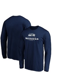 FANATICS Branded College Navy Seattle Seahawks Team Lockup Long Sleeve T Shirt