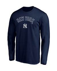 FANATICS Branded Navy New York Yankees Team Logo Lockup Long Sleeve T Shirt At Nordstrom