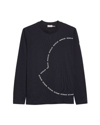Moncler Logo Outline Graphic Tee In Dark Navy At Nordstrom