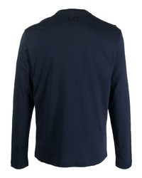 Ea7 Emporio Armani Logo Print Long Sleeve T Shirt