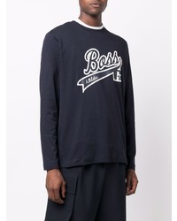 BOSS HUGO BOSS Logo Print Long Sleeved T Shirt