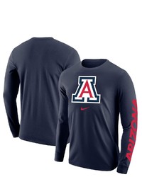Nike Navy Arizona Wildcats Team Lockup 2 Hit Long Sleeve T Shirt