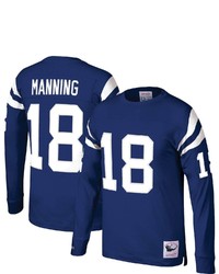Mitchell & Ness Peyton Manning Royal Indianapolis Colts Throwback Retired Player Name Number Long Sleeve Top