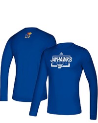 adidas Royal Kansas Jayhawks Fastboard Creator Roready Long Sleeve T Shirt