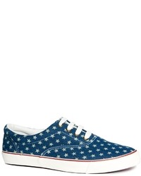 Asos Sneakers With Star Print Blue