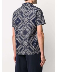 Officine Generale Geometric Print Short Sleeved Shirt