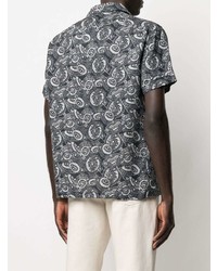 Lardini Graphic Print Linen Shirt