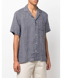 Frescobol Carioca Patterned Short Sleeved Linen Shirt