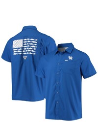 Columbia Pfg Royal Kentucky Wildcats Slack Tide Camp Button Up Shirt At Nordstrom