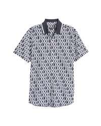 KARL LAGERFELD PARIS Short Sleeve Button Up Shirt