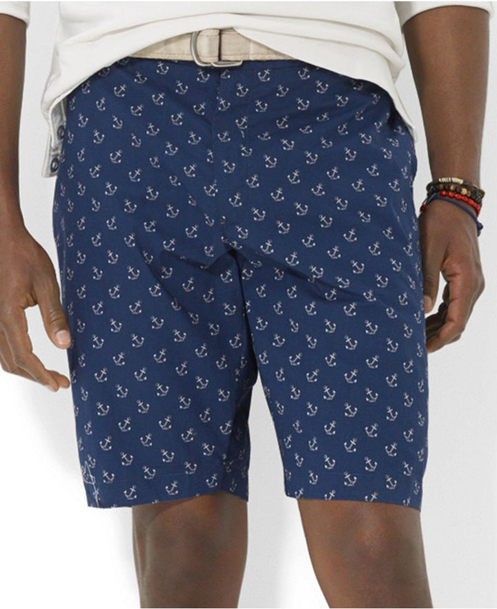Polo Ralph Lauren Big And Tall Flat Front Anchor Print Shorts, $125 ...