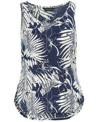 Dorothy Perkins Navy Batik Palm Print Vest