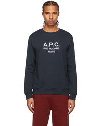 A.P.C. Navy Rufus Crewneck Sweatshirt