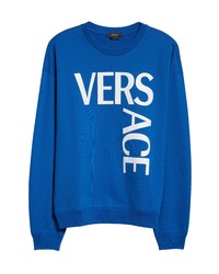 Versace Split Script Oversize Crewneck Sweatshirt