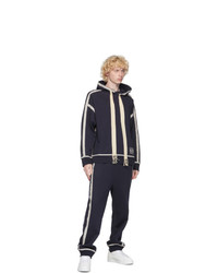 Loewe Navy And Off White Anagram Lounge Pants