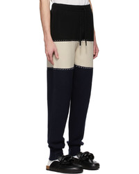 JW Anderson Navy Off White Colourblock Lounge Pants