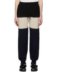 JW Anderson Navy Off White Colourblock Lounge Pants