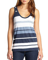 Navy and White Tank