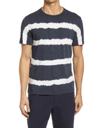 Officine Generale Ice Touch Tie Dye Stripe Cotton T Shirt In Navywhite At Nordstrom