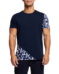 Maceoo Panel Tie Dye Blue T Shirt