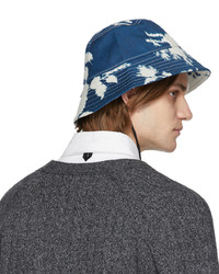 Erdem Blue Denim Bleach Bloom Bucket Hat