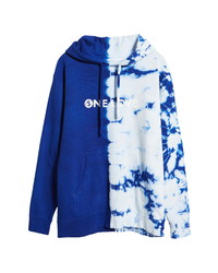 Navy and White Tie-Dye Hoodie