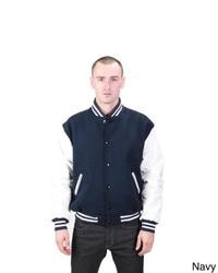 L&B TRADING United Face Leather And Wool Athletic Varsity Jacket