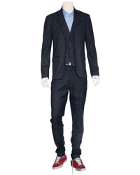 Marc by Marc Jacobs Navy Multi Pinstriped Ivan Suit Blazer