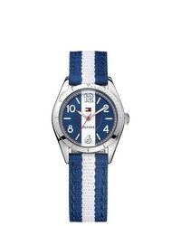 Tommy Hilfiger Navy And White Grosgrain Ladies Watch 1781295