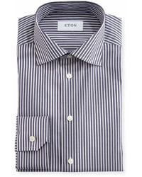 Eton Slim Fit Striped Dress Shirt Navywhite