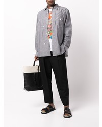 Junya Watanabe MAN Striped Contrast Stitching Cotton Shirt