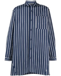 White Mountaineering Striped Oversized Long Shirt