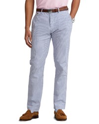 Polo Ralph Lauren Bedford Straight Fit Seersucker Pants In Blue Seersucker At Nordstrom