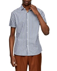 Topman Bengal Stripe Short Sleeve Button Up Shirt