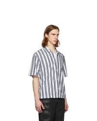 BOSS Navy And White Striped Shirt