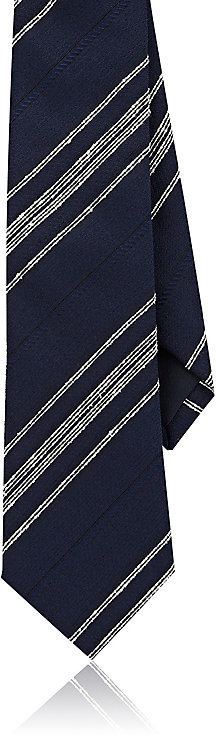 Silk Striped Neck Tie - Black - GBNY